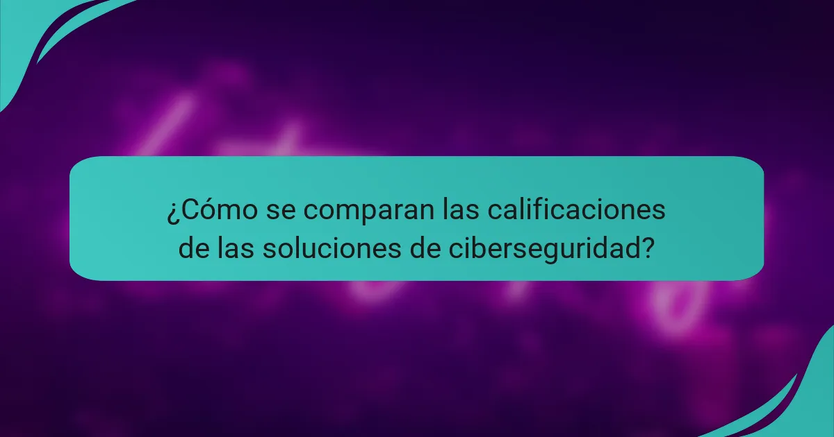 ¿Cómo se comparan las calificaciones de las soluciones de ciberseguridad?