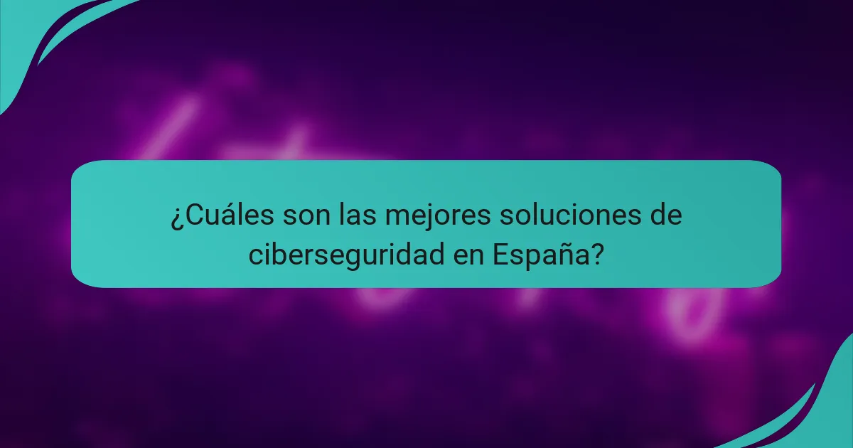 ¿Cuáles son las mejores soluciones de ciberseguridad en España?