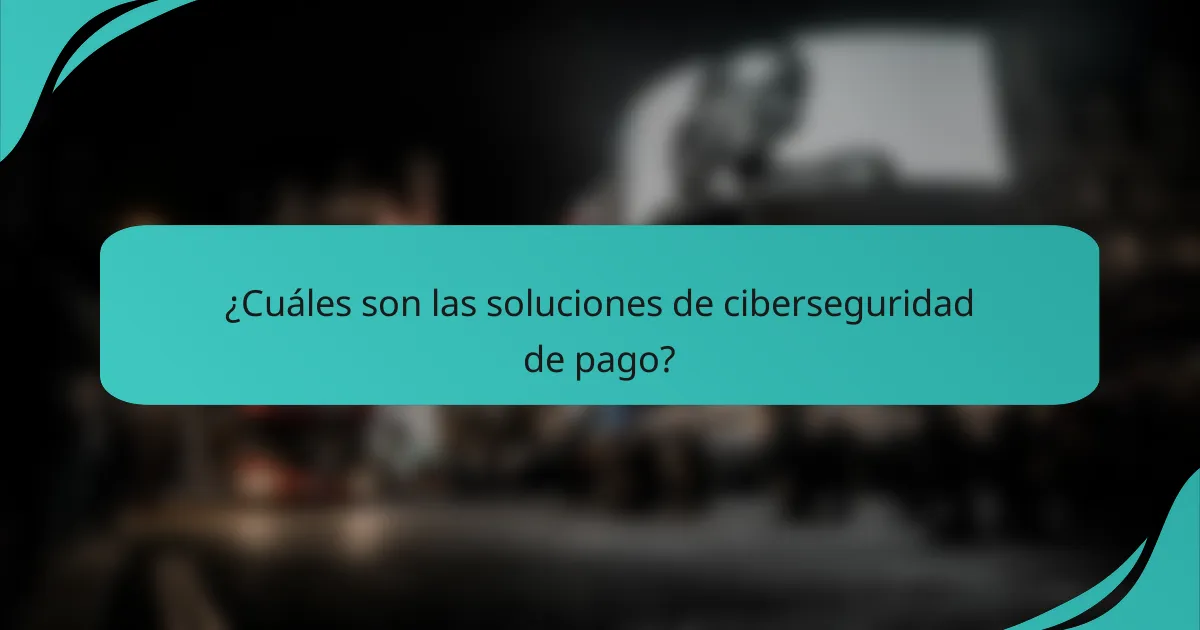 ¿Cuáles son las soluciones de ciberseguridad de pago?