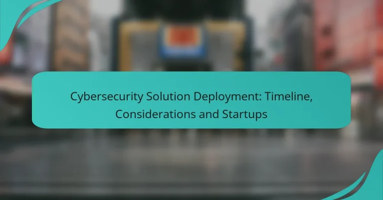 Despliegue de Soluciones de Ciberseguridad: Cronograma, Consideraciones y Startups