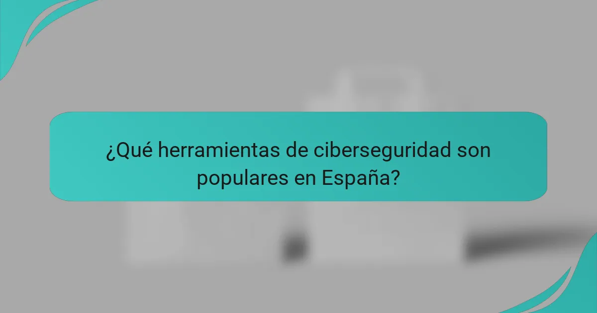 ¿Qué herramientas de ciberseguridad son populares en España?