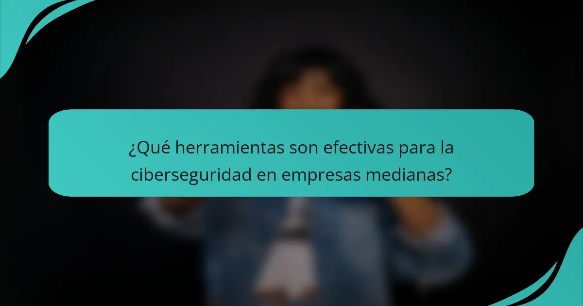 ¿Qué herramientas son efectivas para la ciberseguridad en empresas medianas?